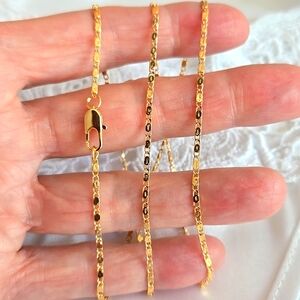 🔱 New Italian Rose Gold-plated Mariner Link Chain Necklace 22" 🔱